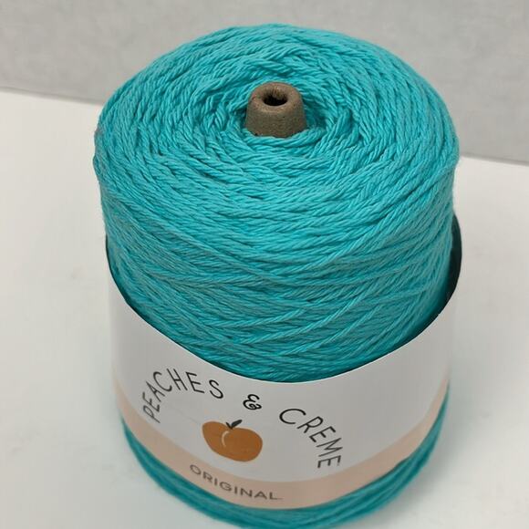 Peaches & Creme Cotton Yarn Seabreeze Solid 14 Oz 674 yds Aqua Blue Green - Picture 2 of 6